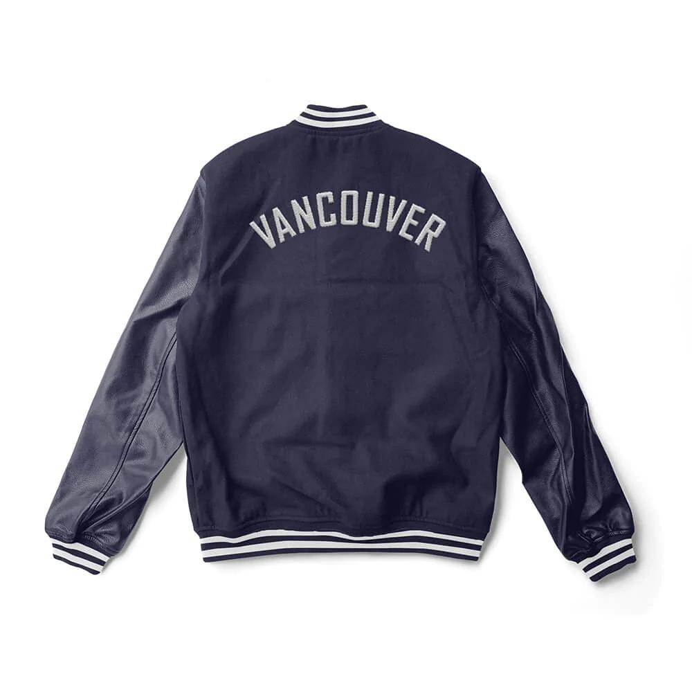 Vancouver Canucks Navy Blue Varsity Jacket