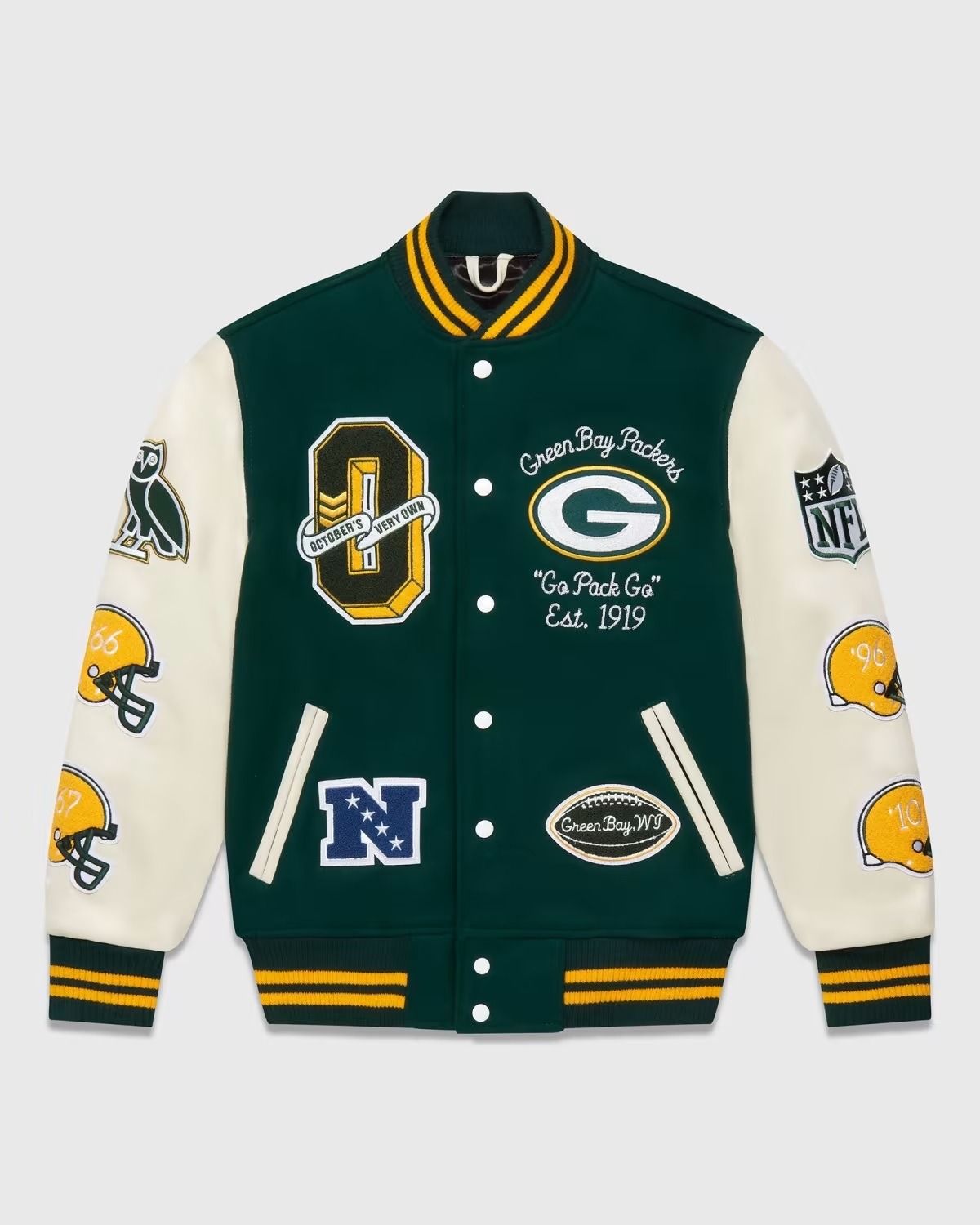 Ovo X Nfl Green Bay Packers Varsity Jacket