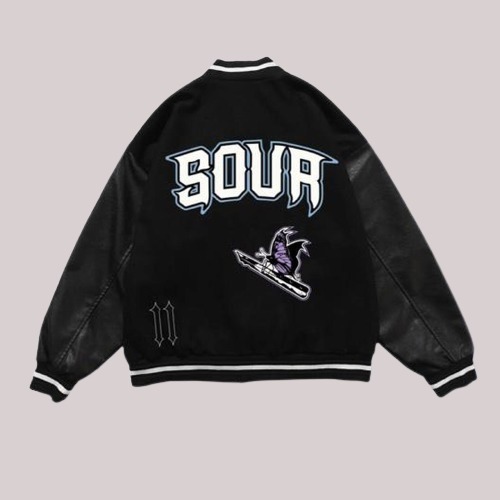 Olivia Rodrigo Black Sour Letterman Jacket