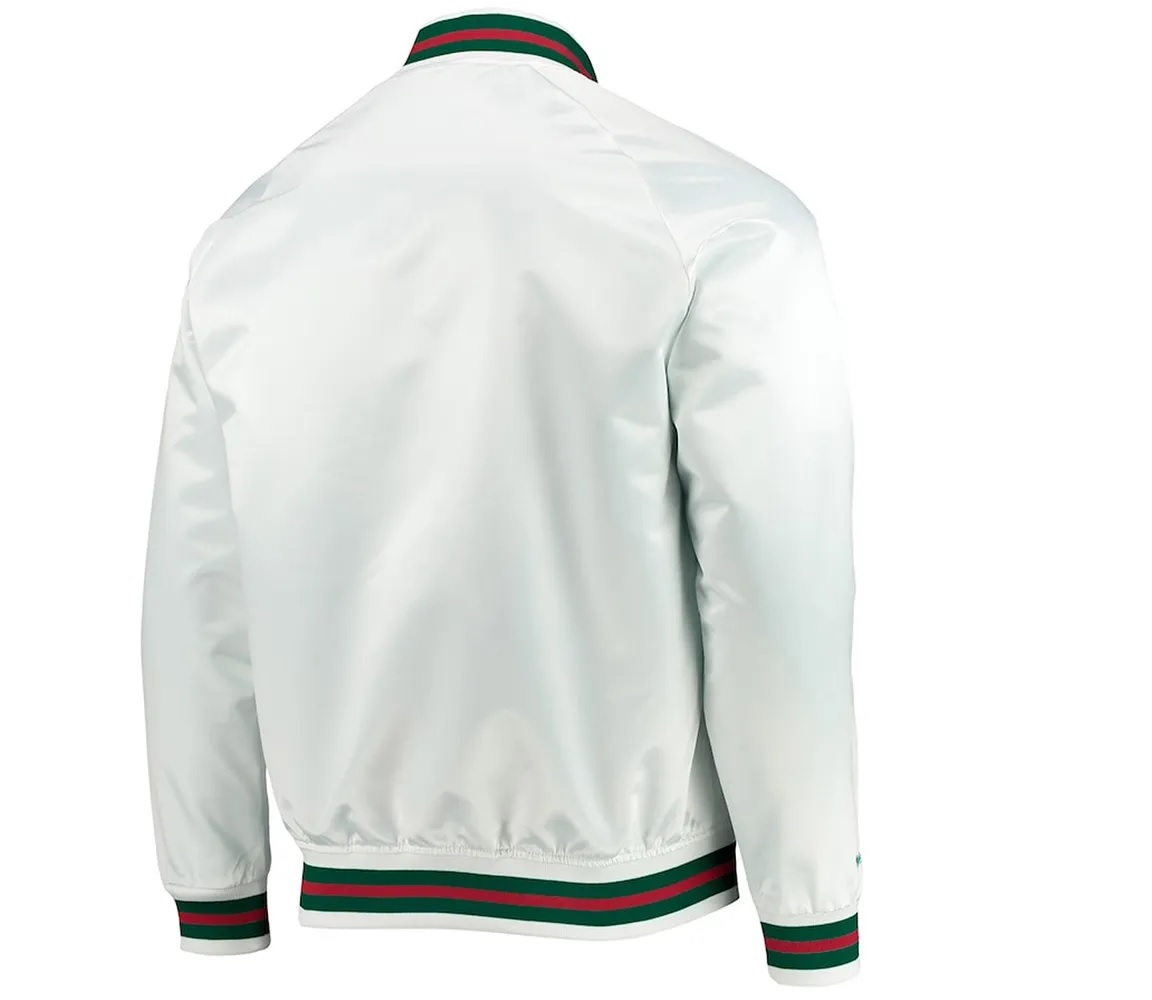 Milwaukee Bucks Hardwood Classics White Satin Jacket