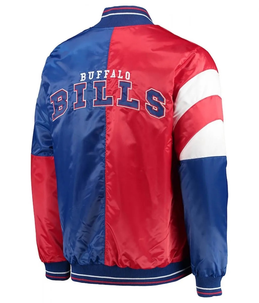 Buffalo Bills Leader Full-Snap Blue and Red Satin Jacket