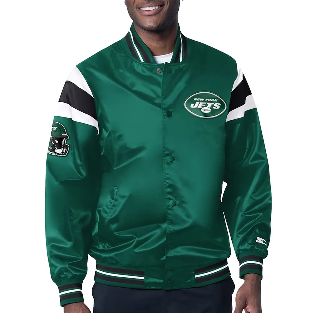 NY Jets Midweight Green Satin Jacket
