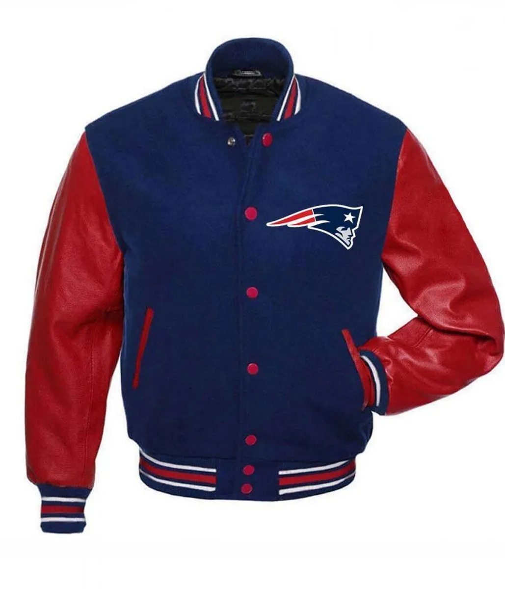 New England Patriots Letterman Red and Blue Jacket