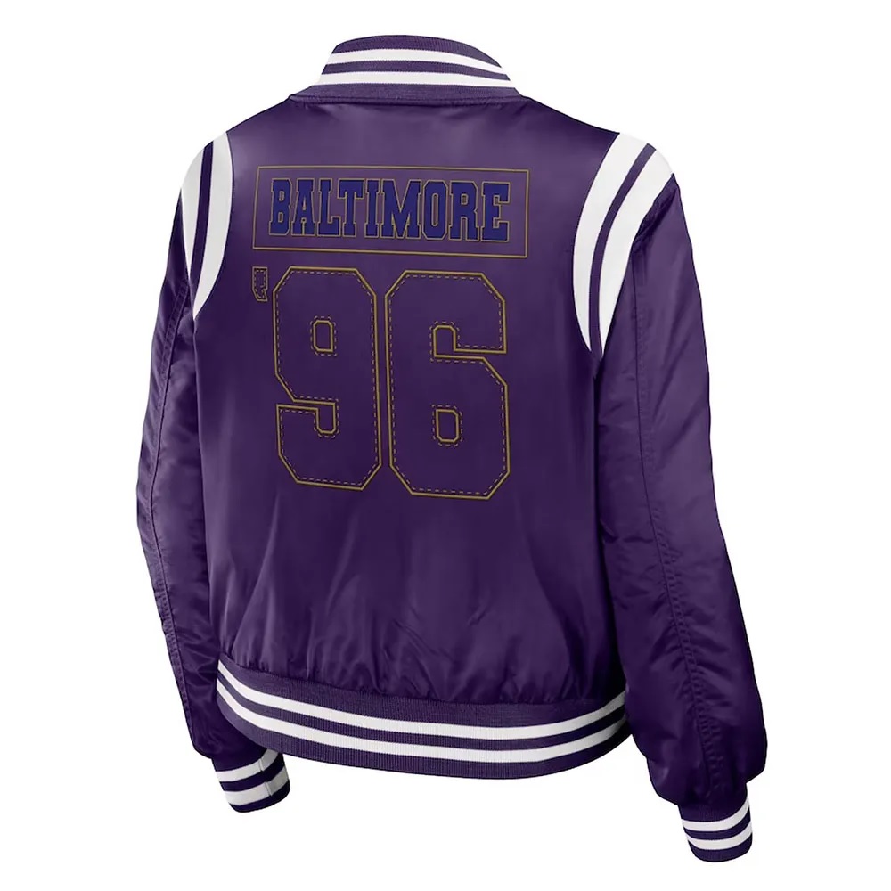 Purple Baltimore Ravens Bomber Full-Zip Jacket